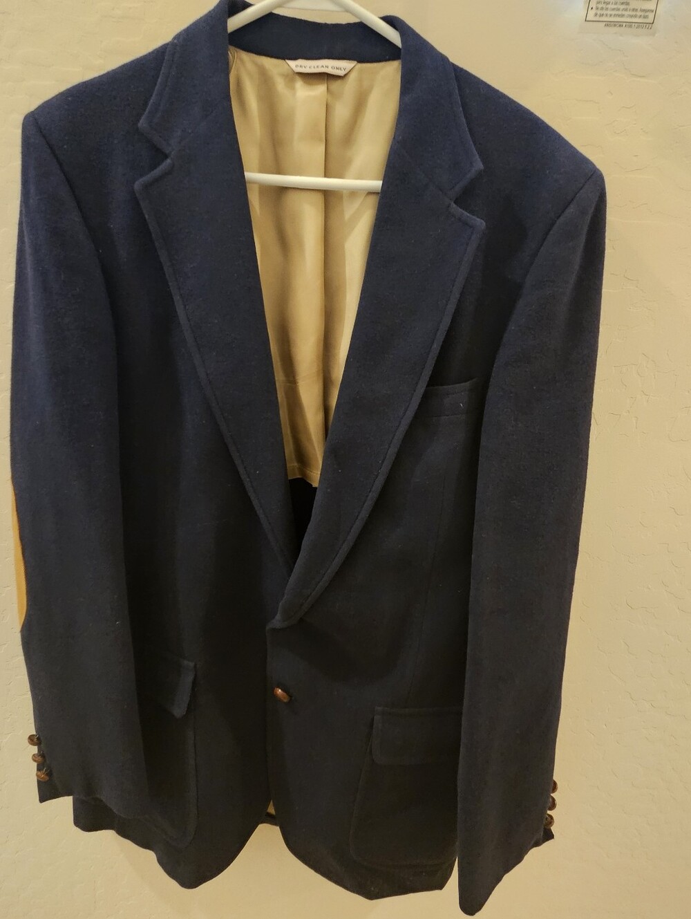 VTG Hannys Arizona 100% Camel Hair Men's Navy Blue Blazer with Tan Lining